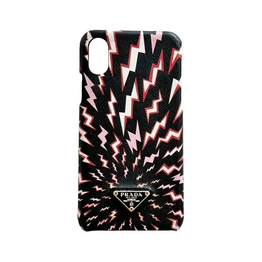 RARE PRADA ‘Frankenstein’ Black, Pink, Red & White Graphic iPhone X/XS Case
